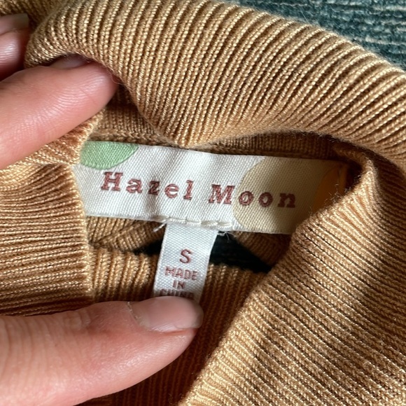 Hazel Moon Tan Turtleneck Sweater with Open Tie Detail At Back - Picture 6 of 6